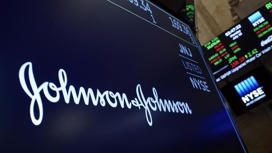 The Johnson &amp; Johnson logo appears above a trading post on the floor of the New York Stock Exchange.(AP)