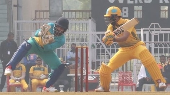Ruturaj Gaikwad plays a cut shot during the Syed Mushtaq Ali T20 Trophy match against Punjab, in Lucknow, on Friday. (SOURCED) Ruturaj Gaikwad plays a cut shot during the Syed Mushtaq Ali T20 Trophy match against Punjab, in Lucknow, on Friday. (SOURCED)