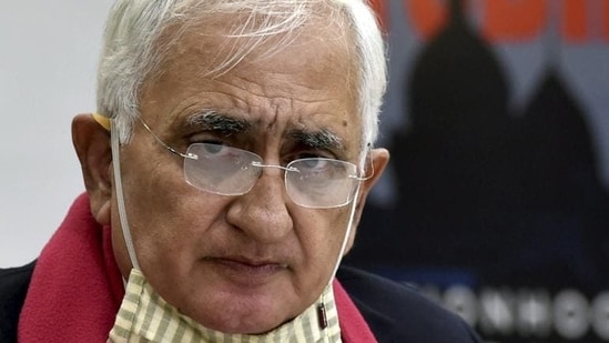 Congress leader Salman Khurshid during the release of his book "Sunrise Over Ayodhya: Nationhood in Our Times", in New Delhi on Wednesday.(PTI)