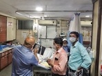 Medical staff treat injured police personnel at Orange City Hospital. At least 26 naxals were killed in an encounter with police in eastern Maharashtra's Gadchiroli district. Four police personnel were also seriously injured in the action and were taken to for treatment, in Nagpur. (HT PHOTO) Medical staff treat injured police personnel at Orange City Hospital. At least 26 naxals were killed in an encounter with police in eastern Maharashtra's Gadchiroli district. Four police personnel were also seriously injured in the action and were taken to for treatment, in Nagpur. (HT PHOTO)