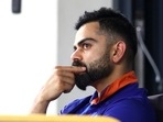 Indian skipper Virat Kohli during the ICC Men's T20 World Cup match between India and New Zealand at Dubai International Stadium in Dubai on Sunday.(ANI) Indian skipper Virat Kohli during the ICC Men's T20 World Cup match between India and New Zealand at Dubai International Stadium in Dubai on Sunday.(ANI)