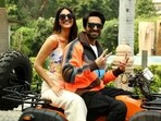 While Ayushmann wore a large jacket over a white T-shirt and black pants, Vaani was dressed in a colourful strappy top and beige wide-legged pants.