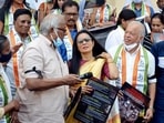 Trinamool Congress leader Mahua Moitra along with Babul Supriyo and others during the release of 'Peoples Chargesheet' against the alleged misrule of past Goa governments in Panaji. Trinamool Congress leader Mahua Moitra along with Babul Supriyo and others during the release of 'Peoples Chargesheet' against the alleged misrule of past Goa governments in Panaji.