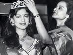 Juhi Chawla and Rekha in a throwback photo. Juhi Chawla and Rekha in a throwback photo.