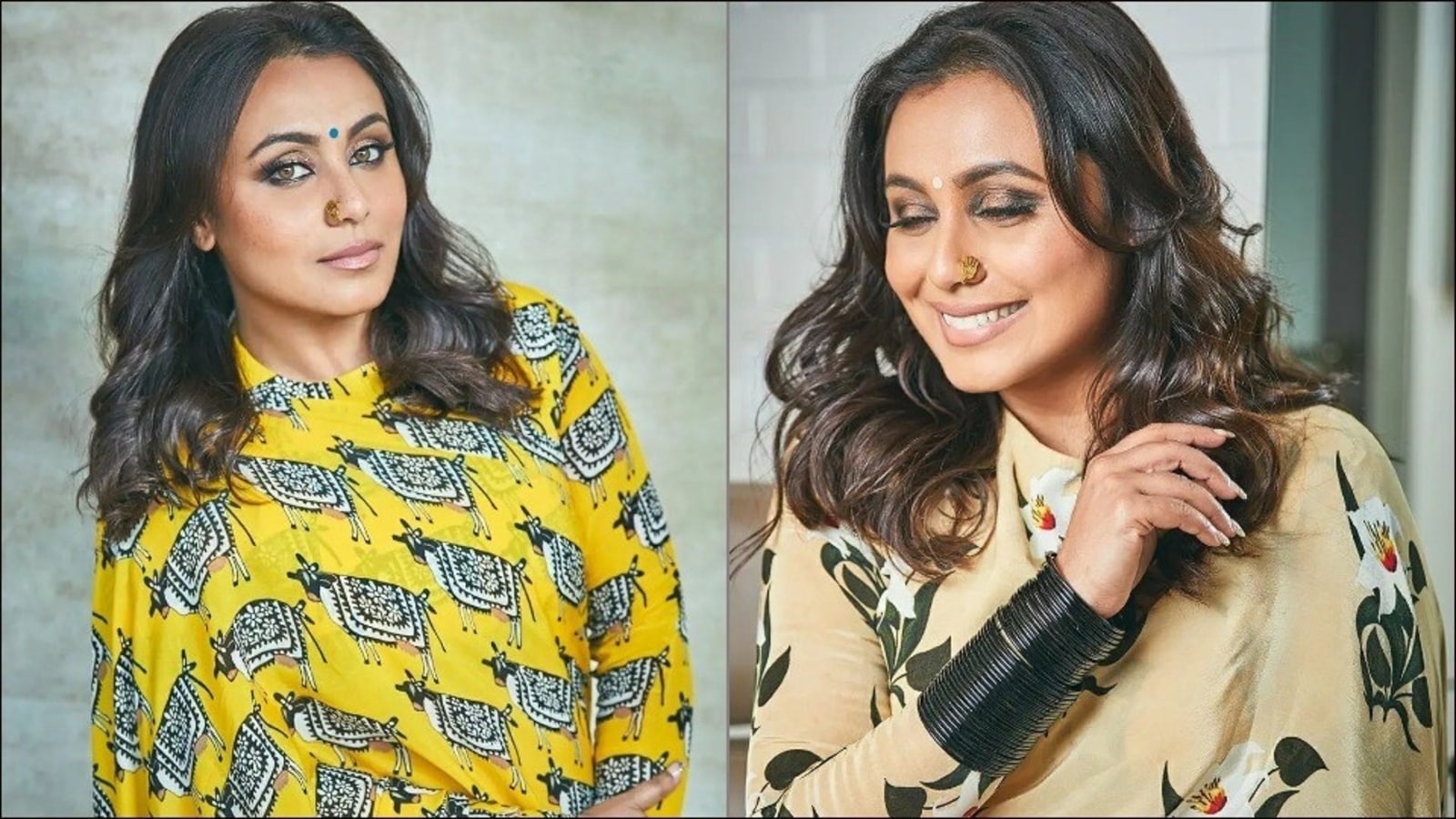 1600px x 900px - Rani Mukerji flaunts her 'Babli' style in yellow cow saree, ivory floral  saree | Fashion Trends - Hindustan Times