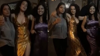Kangana Ranaut was also joined by sister Rangoli Chandel and they had a blast at the bash. Kangana Ranaut was also joined by sister Rangoli Chandel and they had a blast at the bash. 