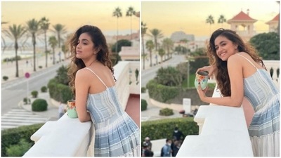 A page from Keerthy Suresh’s ‘Spain diaries’ is all about sunsets (Instagram/@keerthysureshofficial) A page from Keerthy Suresh’s ‘Spain diaries’ is all about sunsets (Instagram/@keerthysureshofficial)
