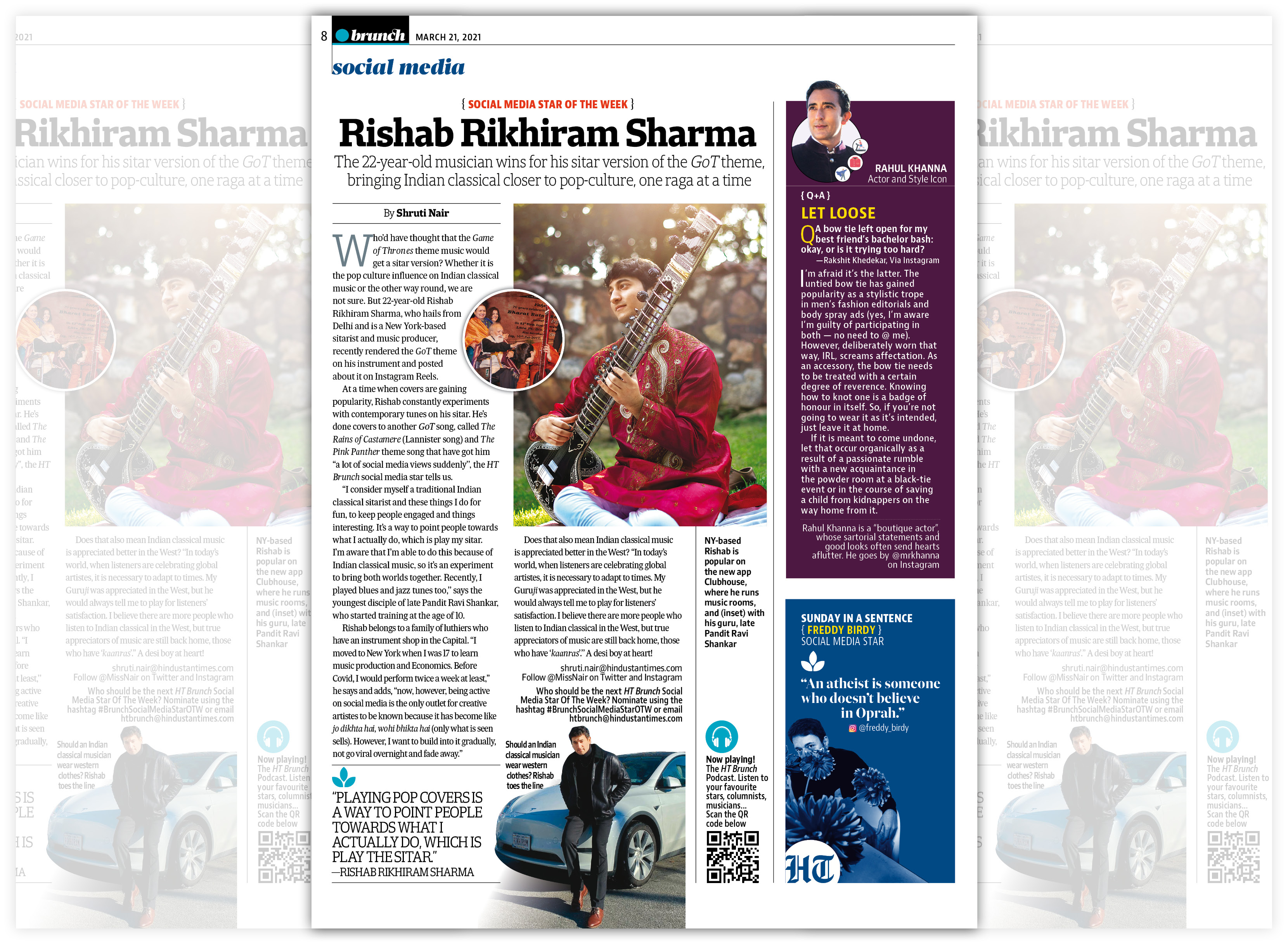 Rishab was the HT Brunch Social Media Star of The Week earlier this year