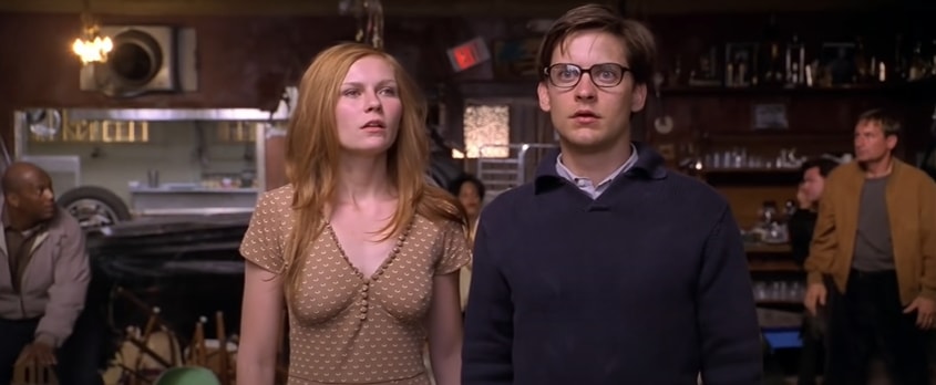 Kirsten Dunst and Tobey Maguire in Spider-Man.&nbsp;