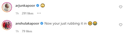 Screenshot of Arjun and Anshula's comments on Khushi's post. Screenshot of Arjun and Anshula's comments on Khushi's post. 