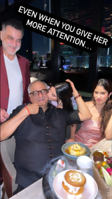 Screenshot of Janhvi's Instagram story. Screenshot of Janhvi's Instagram story.