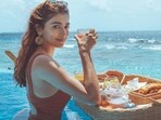 Pooja Hedge refuses to let summer end as she heats up Maldives in rust monokini(Instagram/hegdepooja)