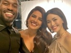 Priyanka Chopra with her The Matrix Resurrections co-stars. Priyanka Chopra with her The Matrix Resurrections co-stars.