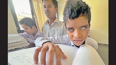 The Vocational Rehabilitation Training Centre For The Blind in Ludhiana had ad to cut down on courses offered after the Covid pandemic due to dearth of funds. (Gurpreet Singh/HT)