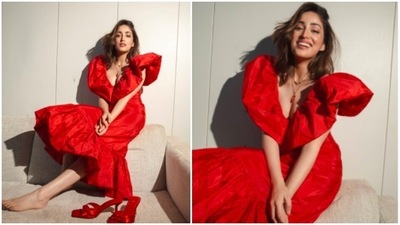 The gorgeous Yami Gautam stunned in a beautiful silk ensemble in her recent Instagram pictures which costs Rs. 39,000/-. Sharing the photos, she captioned it, "Red dress, zero stress.." (Instagram/@yamigautam) The gorgeous Yami Gautam stunned in a beautiful silk ensemble in her recent Instagram pictures which costs Rs. 39,000/-. Sharing the photos, she captioned it, "Red dress, zero stress.." (Instagram/@yamigautam)