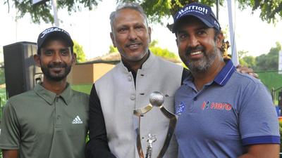 From Left: Rashid Khan, Jeev Milkha Singh and Shiv Kapur at the Chandigarh Golf Club on Sunday. (Keshav Singh) From Left: Rashid Khan, Jeev Milkha Singh and Shiv Kapur at the Chandigarh Golf Club on Sunday. (Keshav Singh)