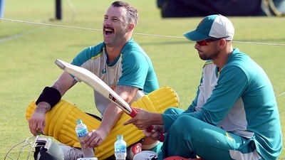 Australia's batsman Matthew Wade during a training session ahead of ICC Men's T20 World Cup final match between New Zealand and Australia, in Dubai on Saturday. (ANI) Australia's batsman Matthew Wade during a training session ahead of ICC Men's T20 World Cup final match between New Zealand and Australia, in Dubai on Saturday. (ANI)