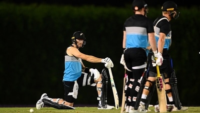 New Zealand players train on the eve of the final. (Getty) New Zealand players train on the eve of the final. (Getty)