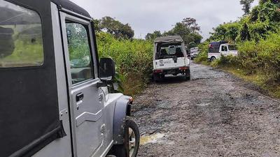The spot where the Assam Rifles convoy was attacked by militants in Churachandpur district on Saturday. (PTI PHOTO.) The spot where the Assam Rifles convoy was attacked by militants in Churachandpur district on Saturday. (PTI PHOTO.)