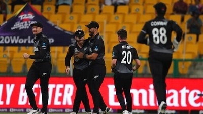 New Zealand players during the 2021 T20 World Cup. (AP) New Zealand players during the 2021 T20 World Cup. (AP)