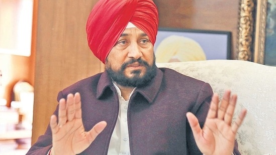 During his exclusive interview to Hindustan Times, Punjab chief minister Charanjit Singh Channi said the exit of Amarinder will benefit the Congress in the upcoming assembly polls as people were not happy with the former CM for his failure to fulfil various promises, including bringing the sacrilege accused to justice. (Sanjeev Sharma/HT)
