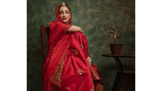 Yami Gautam is fashion goals for bridal trousseau in ₹1 lakh red silk lehenga (Instagram/yamigautam)