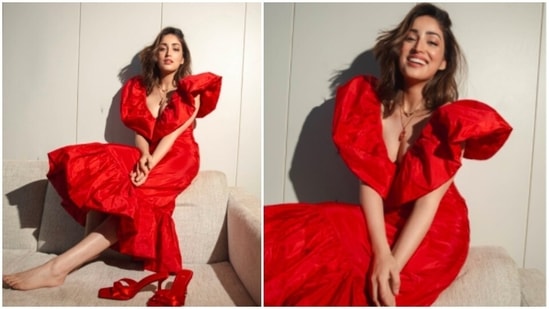 The gorgeous Yami Gautam stunned in a beautiful silk ensemble in her recent Instagram pictures which costs Rs. 39,000/-. Sharing the photos, she captioned it, "Red dress, zero stress.."(Instagram/@yamigautam)