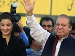Nawaz Sharif (R), former Prime Minister and leader of Pakistan Muslim League, gestures to supporters as his daughter Maryam Nawaz looks on during the party's workers convention in Islamabad, on June 4, 2018.(REUTERS File Photo) Nawaz Sharif (R), former Prime Minister and leader of Pakistan Muslim League, gestures to supporters as his daughter Maryam Nawaz looks on during the party's workers convention in Islamabad, on June 4, 2018.(REUTERS File Photo)