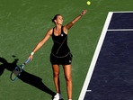 Karolina Pliskova of Czech Republic serves in her singles match against Barbora Krejcikova. (Getty) Karolina Pliskova of Czech Republic serves in her singles match against Barbora Krejcikova. (Getty)