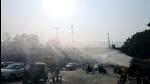 New Delhi, Nov 15 (ANI): Anti-Smog gun being used as the city's air quality decreases due to rising air pollution near Bhairon Marg, in New Delhi on Monday. (ANI Photo) (Amit Sharma) New Delhi, Nov 15 (ANI): Anti-Smog gun being used as the city's air quality decreases due to rising air pollution near Bhairon Marg, in New Delhi on Monday. (ANI Photo) (Amit Sharma)