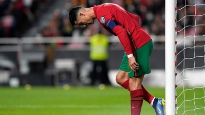 Lisbon: Portugal's Cristiano Ronaldo during the World Cup 2022 group A qualifying soccer match between Portugal and Serbia at the Luz stadium in Lisbon, Sunday, Nov 14, 2021. (AP) Lisbon: Portugal's Cristiano Ronaldo during the World Cup 2022 group A qualifying soccer match between Portugal and Serbia at the Luz stadium in Lisbon, Sunday, Nov 14, 2021. (AP)