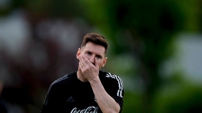 Argentina's Lionel Messi attends a team training session ahead of a FIFA World Cup Qatar 2022 qualifier match against Uruguay in Buenos Aires, Argentina, Tuesday, Nov. 9, 2021. (AP) Argentina's Lionel Messi attends a team training session ahead of a FIFA World Cup Qatar 2022 qualifier match against Uruguay in Buenos Aires, Argentina, Tuesday, Nov. 9, 2021. (AP)