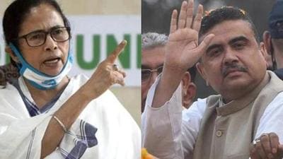 Mamata Banerjee, who lost to BJP’s Suvendu Adhikari from the Nandigram assembly segment in the West Bengal elections, approached the Calcutta high court with an election petition questioning her rival’s victory. Adhikari asked the Supreme Court to transfer this petition (File photo) Mamata Banerjee, who lost to BJP’s Suvendu Adhikari from the Nandigram assembly segment in the West Bengal elections, approached the Calcutta high court with an election petition questioning her rival’s victory. Adhikari asked the Supreme Court to transfer this petition (File photo)