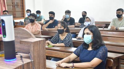 The excitement of coming back to college campus after vacations is replete with sharing stories of the holiday gone by. Only this time, the break lasted nearly 19 months, and students, while sitting in the same classroom, had masks on and observed socially distancing rules. (HT PHOTO) The excitement of coming back to college campus after vacations is replete with sharing stories of the holiday gone by. Only this time, the break lasted nearly 19 months, and students, while sitting in the same classroom, had masks on and observed socially distancing rules. (HT PHOTO)