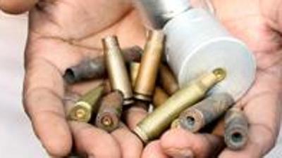 Thieves cut a hole in the wall of a gunhouse in Sangrur and took away 40 cartridges, say police (HT photo)