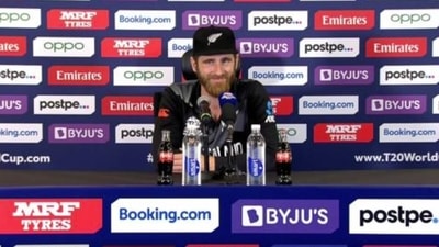 Kane Williamson had to sit through a tough press conference. (Screengrab) Kane Williamson had to sit through a tough press conference. (Screengrab)