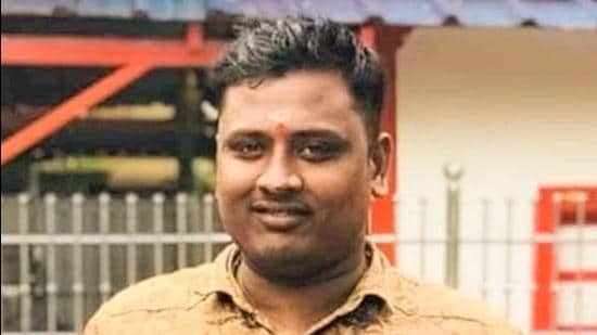 RSS worker A Sanjith was stabbed to death when he was going with his wife in Kerala’s Elapully in Palakkad. (Twitter/@BJP4Keralam)