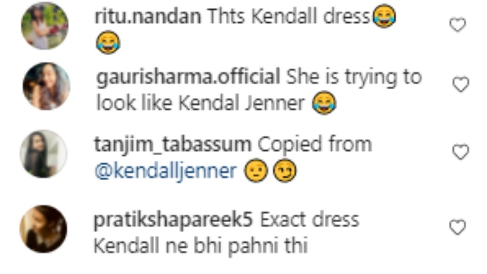 Comments on Urfi Javed's look.&nbsp;