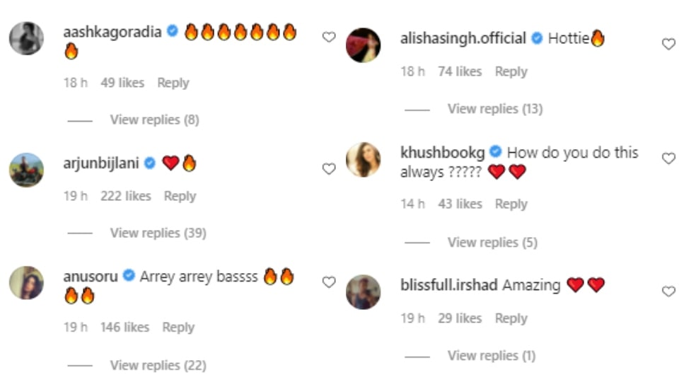 Comments on Mouni Roy's post.&nbsp;