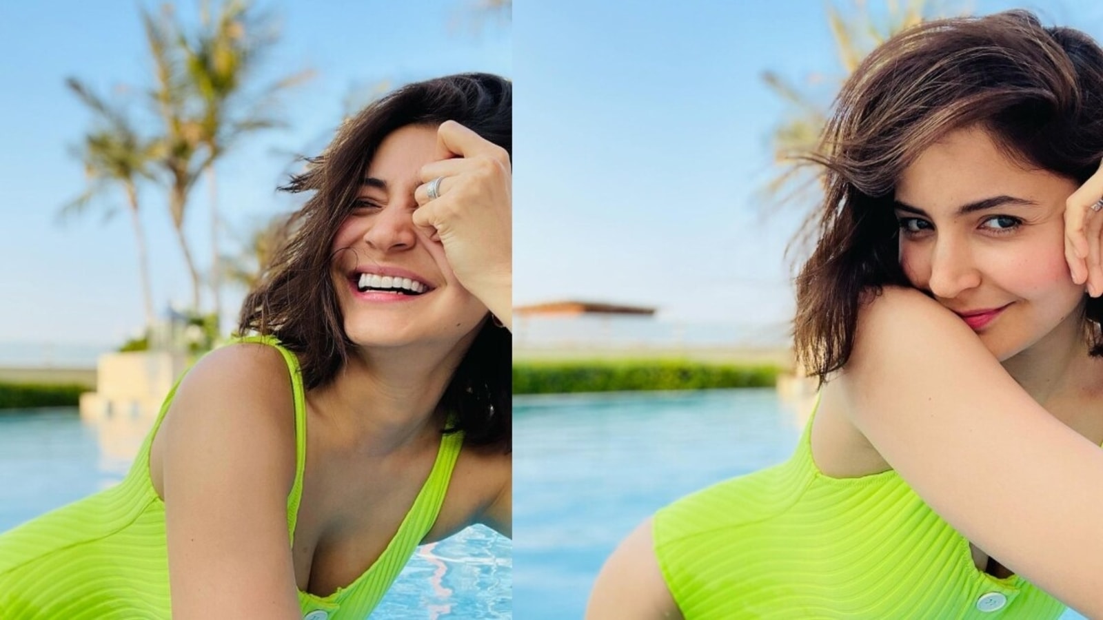 1600px x 900px - Anushka Sharma's happy pics from her sunny pool time has Virat Kohli's  heart, see pics | Bollywood - Hindustan Times
