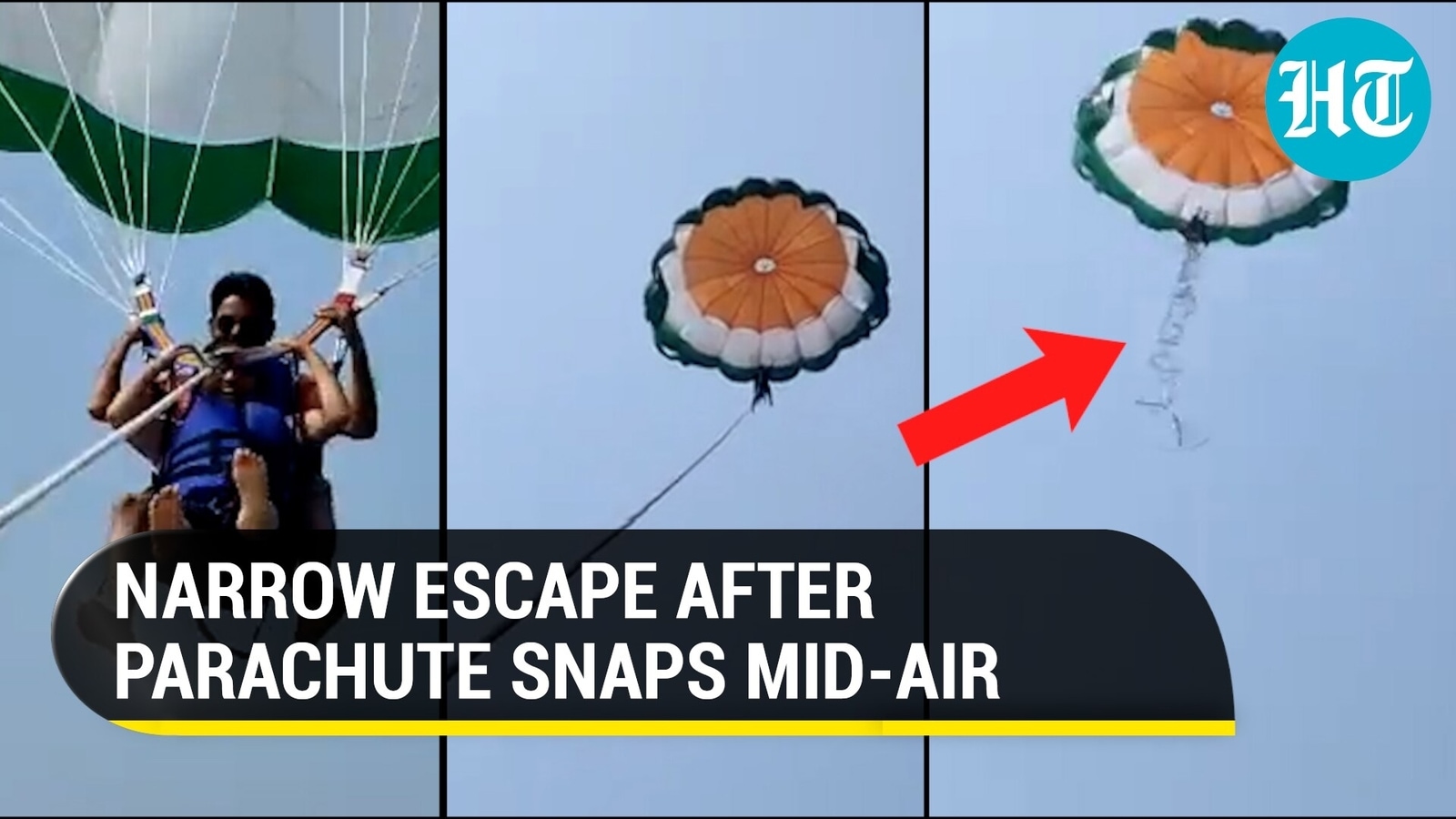 Parachute rope snaps midair during parasailing in Diu, couple crashes