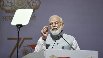 Prime Minister Narendra Modi addresses the Audit Diwas function at Comptroller and Auditor General of India building in New Delhi. (PTI Photo) Prime Minister Narendra Modi addresses the Audit Diwas function at Comptroller and Auditor General of India building in New Delhi. (PTI Photo)