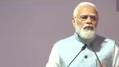 Prime Minister Narendra Modi at the first Audit Diwas at the CAG office on Tuesday. (ANI Twitter) Prime Minister Narendra Modi at the first Audit Diwas at the CAG office on Tuesday. (ANI Twitter)