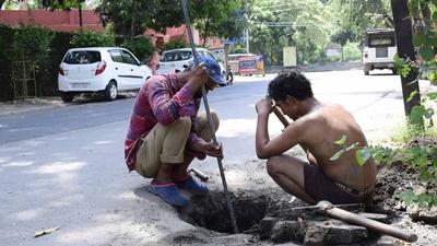 In February, the government told the Parliament that 340 people have died while cleaning sewers or septic tanks in the last five years. (HT Photo) In February, the government told the Parliament that 340 people have died while cleaning sewers or septic tanks in the last five years. (HT Photo)