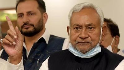 Bihar chief minister Nitish Kumar in Patna on Monday. The NDA government has completed the first year of its fourth term in the state under the shadow of the Covid-19 pandemic. (HT photo)