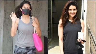 Sara Ali Khan and Karishma Tanna gave us major workout fashion goals today. The paparazzi clicked the two stars outside their gym in Mumbai. The divas are known fitness enthusiasts who never skip out on their workout routines. And it seems they have equal dedication towards looking glam while working out. (HT Photo/Varinder Chawla) Sara Ali Khan and Karishma Tanna gave us major workout fashion goals today. The paparazzi clicked the two stars outside their gym in Mumbai. The divas are known fitness enthusiasts who never skip out on their workout routines. And it seems they have equal dedication towards looking glam while working out. (HT Photo/Varinder Chawla)