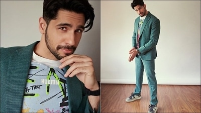 Sidharth Malhotra looks ‘50% savage 50% sweetheart’ in blue pantsuit (Instagram/sidmalhotra/shubhi.kumar) Sidharth Malhotra looks ‘50% savage 50% sweetheart’ in blue pantsuit (Instagram/sidmalhotra/shubhi.kumar)