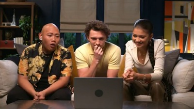 Tom Holland, Zendaya and Jacob Batalon watch Spider-Man: No Way Home trailer. (Instagram)