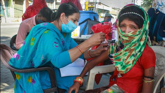 In Nuh, door-to-door vaccination started on November 10. On Monday, 11,090 people were vaccinated while on Tuesday, 11,631 people were vaccinated in Nuh. (PTI File)