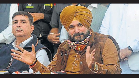 Congress’s Punjab affairs in-charge Harish Chaudhary and chief minister Charanjit Singh Channi accompanied Sidhu to the party office. He told the media that winnability of aspirants will be the only criteria for ticket allocation. (HT Photo)
